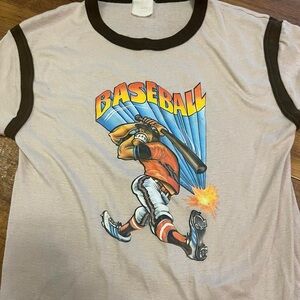 Vintage single stitch baseball ringer tee size medium GUC black